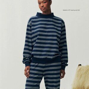 PARKE Holiday Striped Mockneck Pullover NWT